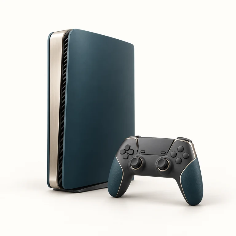 AI-generated premium category illustration: consoles and gaming accessories