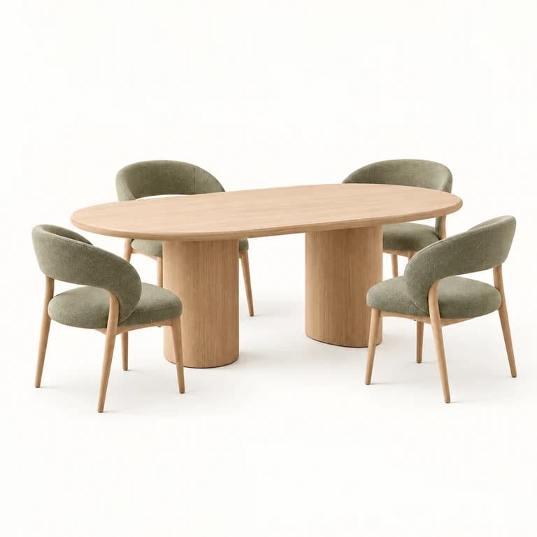 AI-generated premium category illustration: dining tables and chairs
