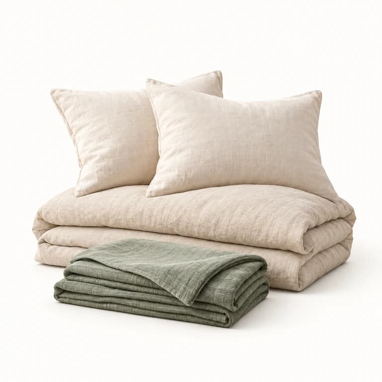 AI-generated premium category illustration: pillows and bedding