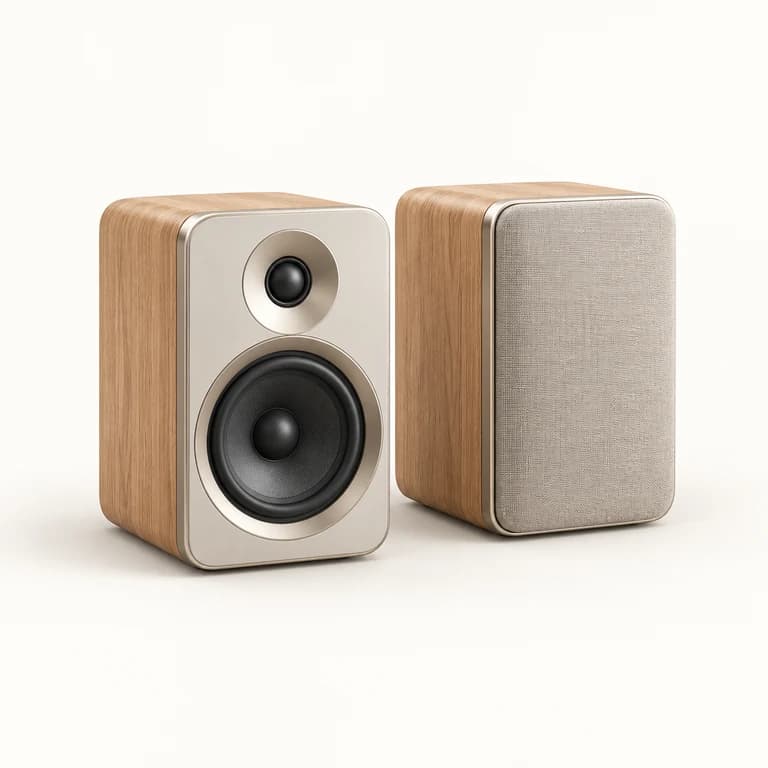 AI-generated premium category illustration: speakers and home theatre