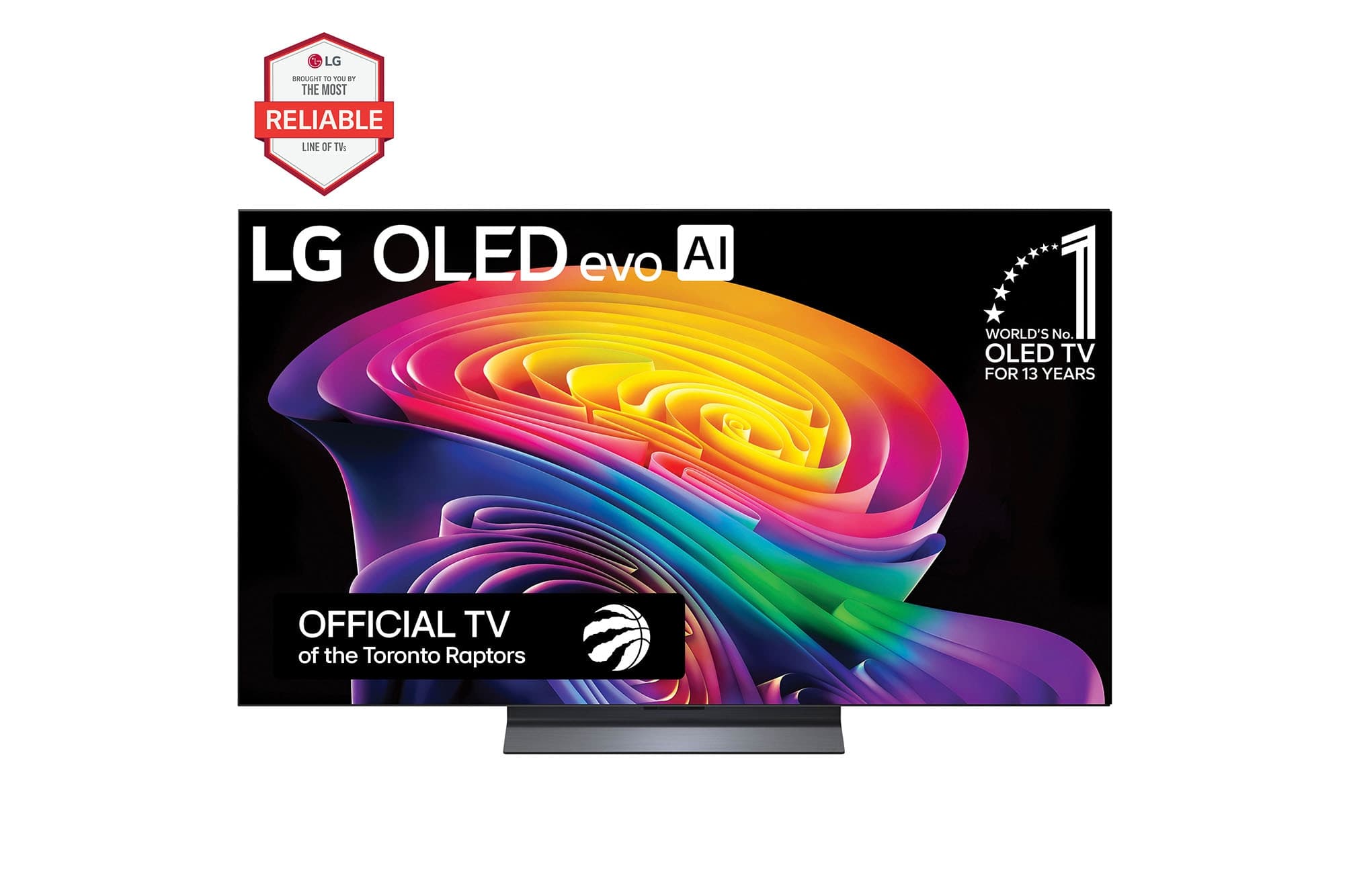 LG OLED55C6PUA television, complete front view with manufacturer screen artwork.