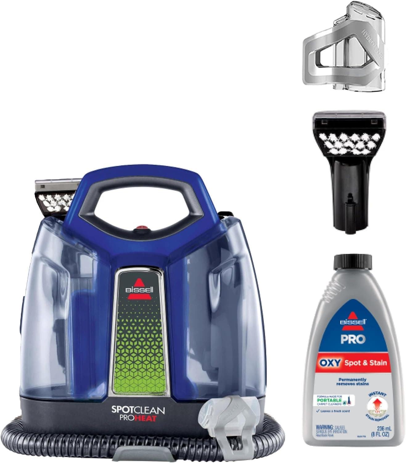 BISSELL SpotClean ProHeat Portable Carpet Cleaner, Blue (2694B) on a white background.